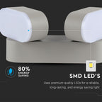 12W Lampa ścienna LED / Barwa:3000K / Obudowa: Szara