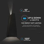 6W Lampa ścienna LED / Barwa:3000K / Obudowa: Czarna