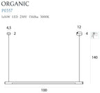 Maxlight Lampa wisząca Organic Horizon 100cm - Stal nierdzewna + akryl - Biały P0357D