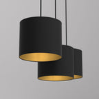żyrandol Arden listwa, black, cylinder shade dia 180, h 150 black/gold 3xE27