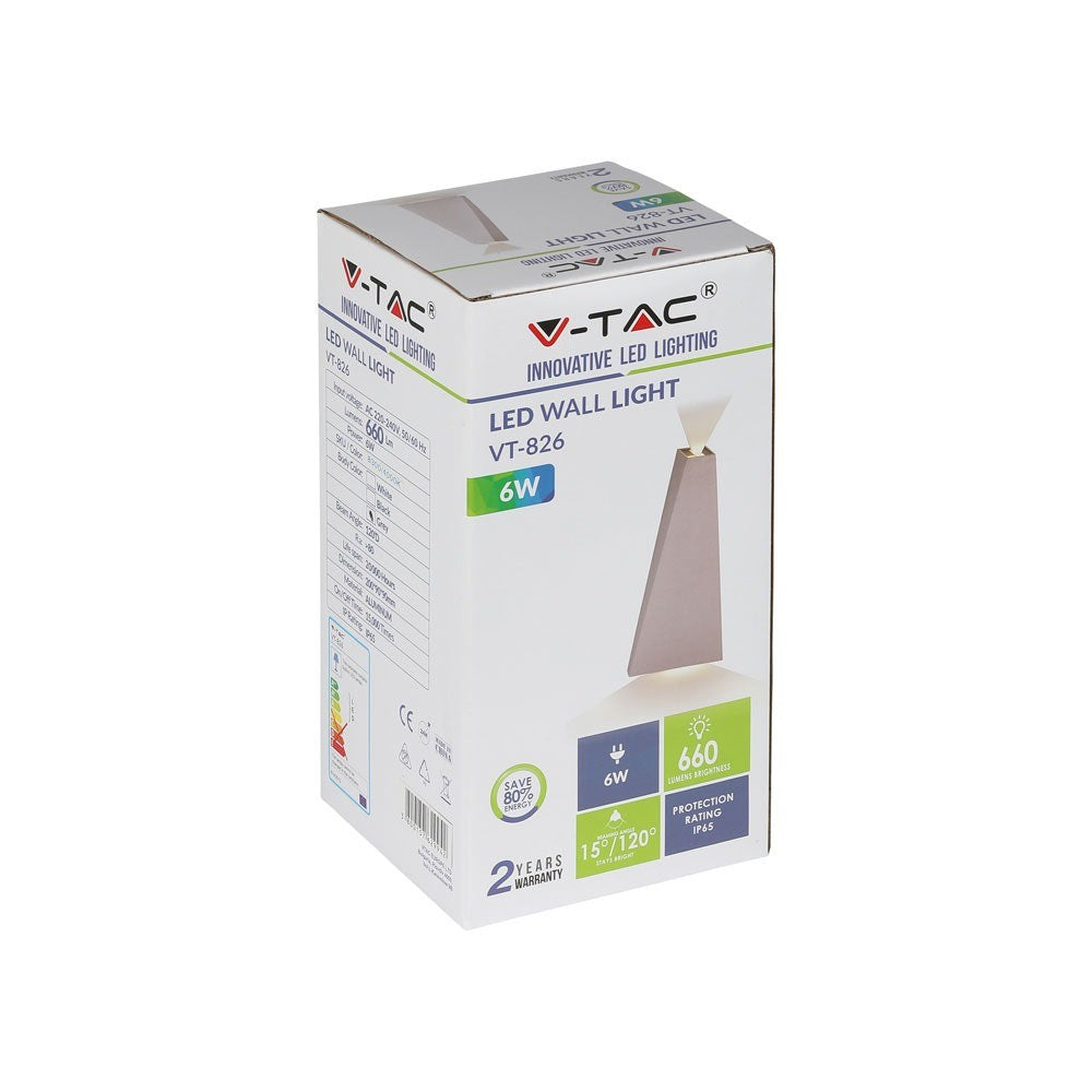 6W Lampa ścienna LED / Barwa:3000K / Obudowa: Szara