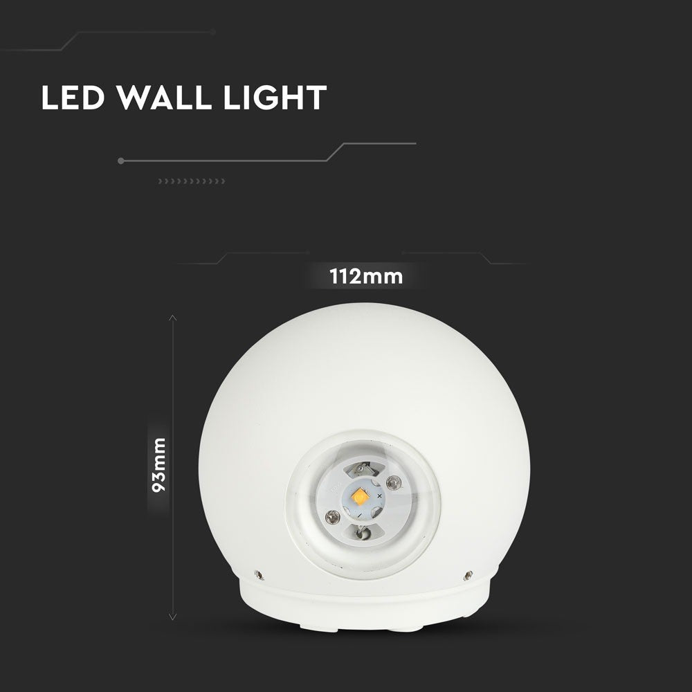 6W Lampa ścienna LED / Barwa:4000K / Obudowa: Biała