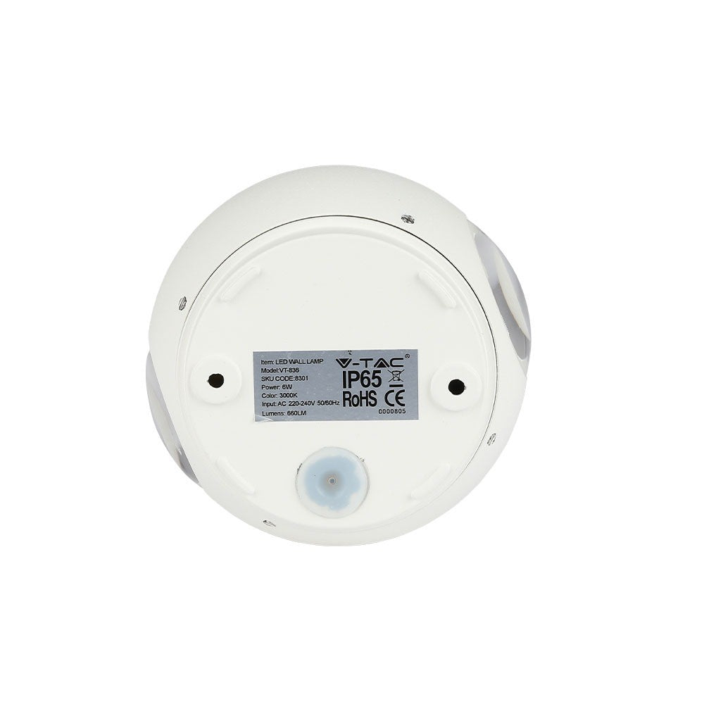 6W Lampa ścienna LED / Barwa:4000K / Obudowa: Biała