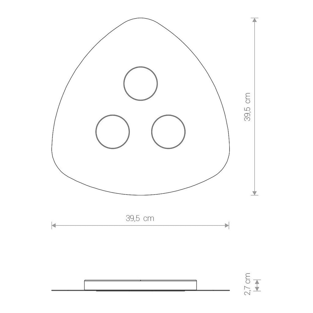 Nowodvorski Plafon ORGANIC 3x12W 50/60Hz - Stal lakierowana - Czarny 8302