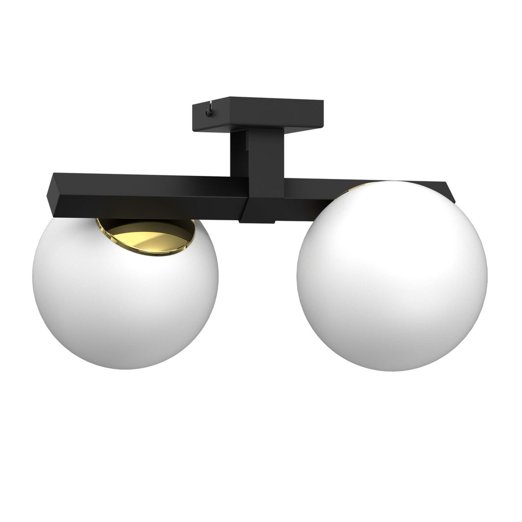 plafon Idris black/gold 2xE27