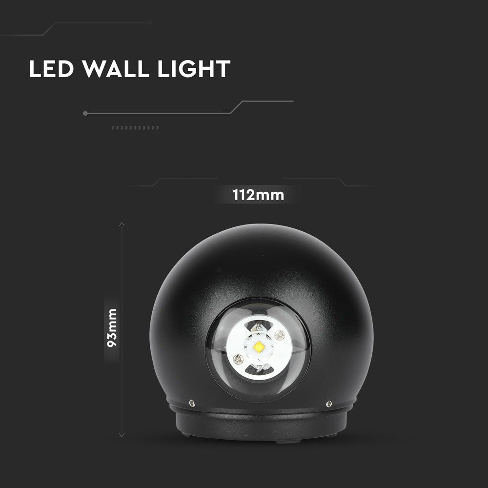 6W Lampa ścienna LED / Barwa:3000K / Obudowa: Czarna
