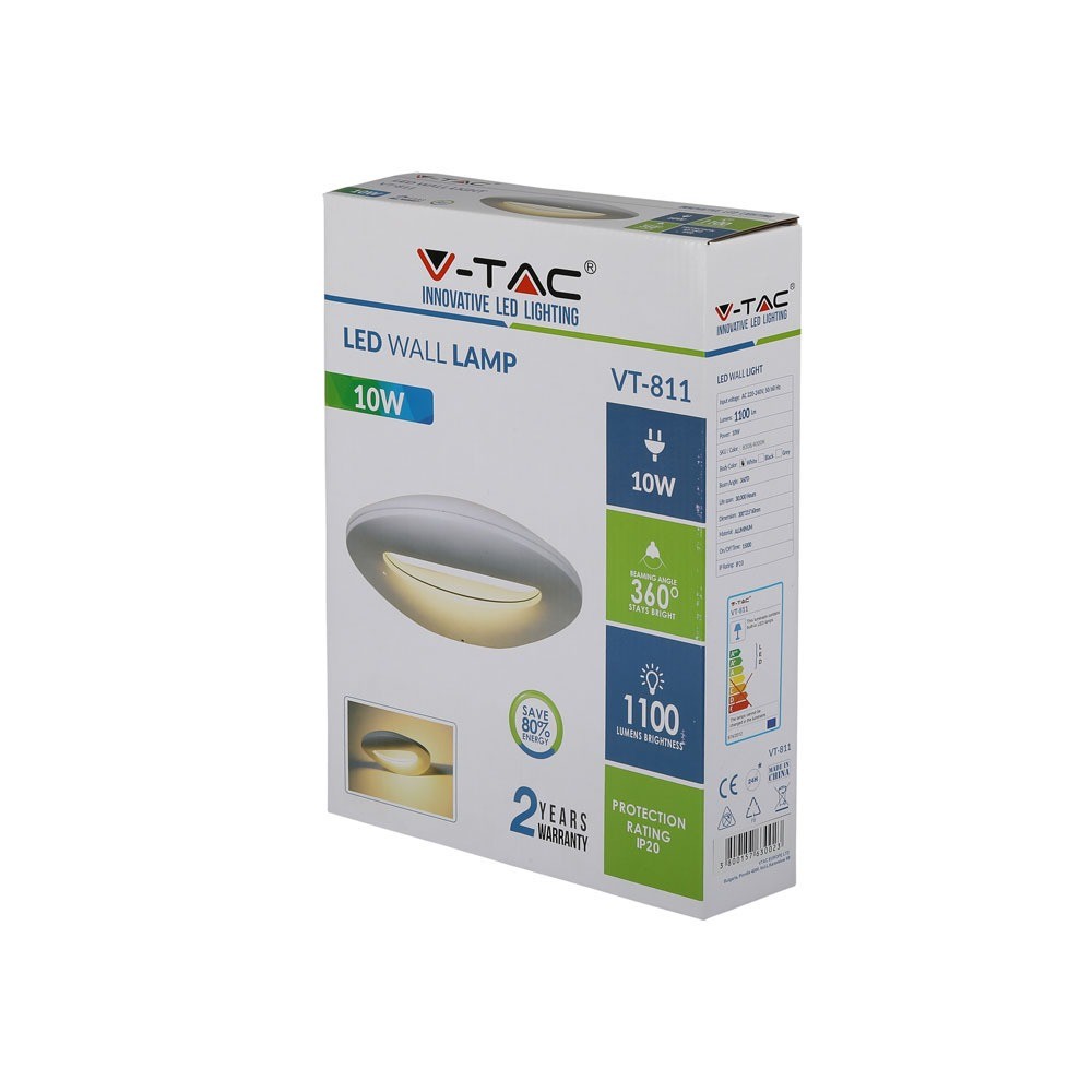 10W Lampa ścienna LED / Barwa:3000K / Obudowa: Biała