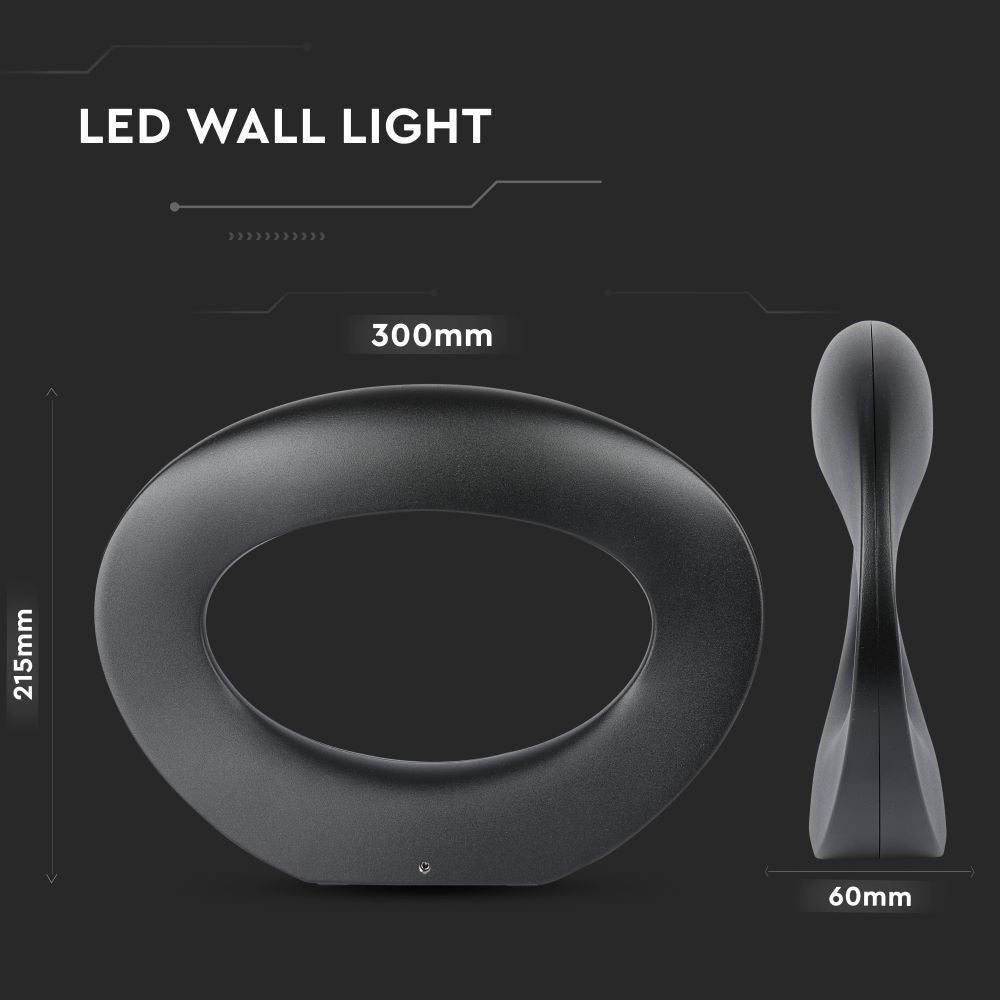10W Lampa ścienna LED / Barwa:3000K / Obudowa: Czarna