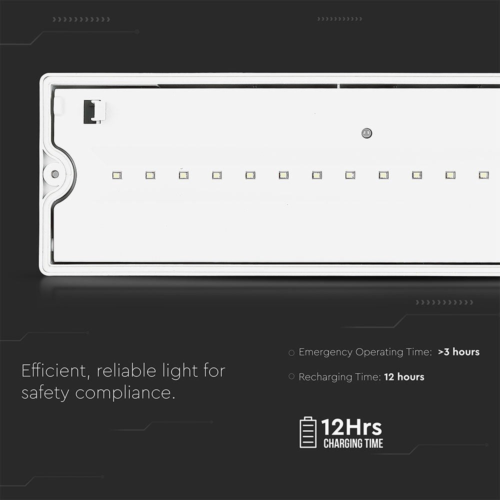 3W Oprawa awaryjna / Barwa:6000K / IP65 / 1200 mAh / Ład. 12H.