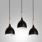 żyrandol listwa Noak black/natural wood 3xE27
