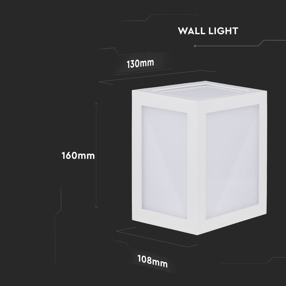 12W Lampa ścienna LED / Barwa:3000K / Obudowa: Biała