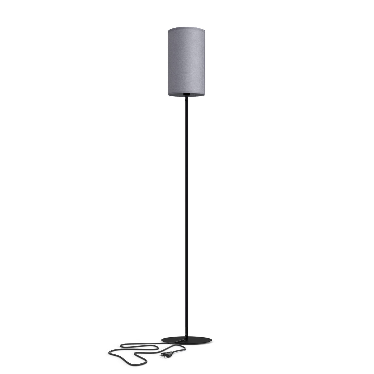 Nowodvorski Lampa podłogowa do kompletacji Petit PETIT C - Tkanina - Szary 8335 - lampa włączona