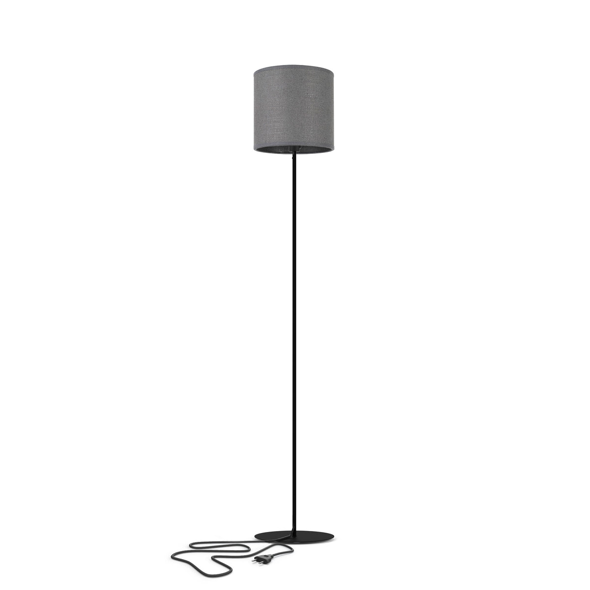 Nowodvorski Lampa podłogowa do kompletacji PETIT A - Tkanina - Szary II 8337 - lampa włączona