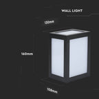 12W Lampa ścienna LED / Barwa:6400K / Obudowa: Czarna