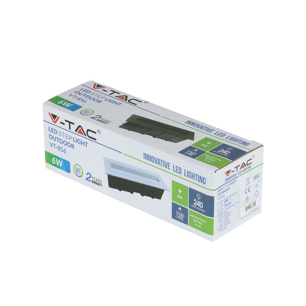 6W Oprawa Schodowa LED / Barwa:3000K / Obudowa: Czarna