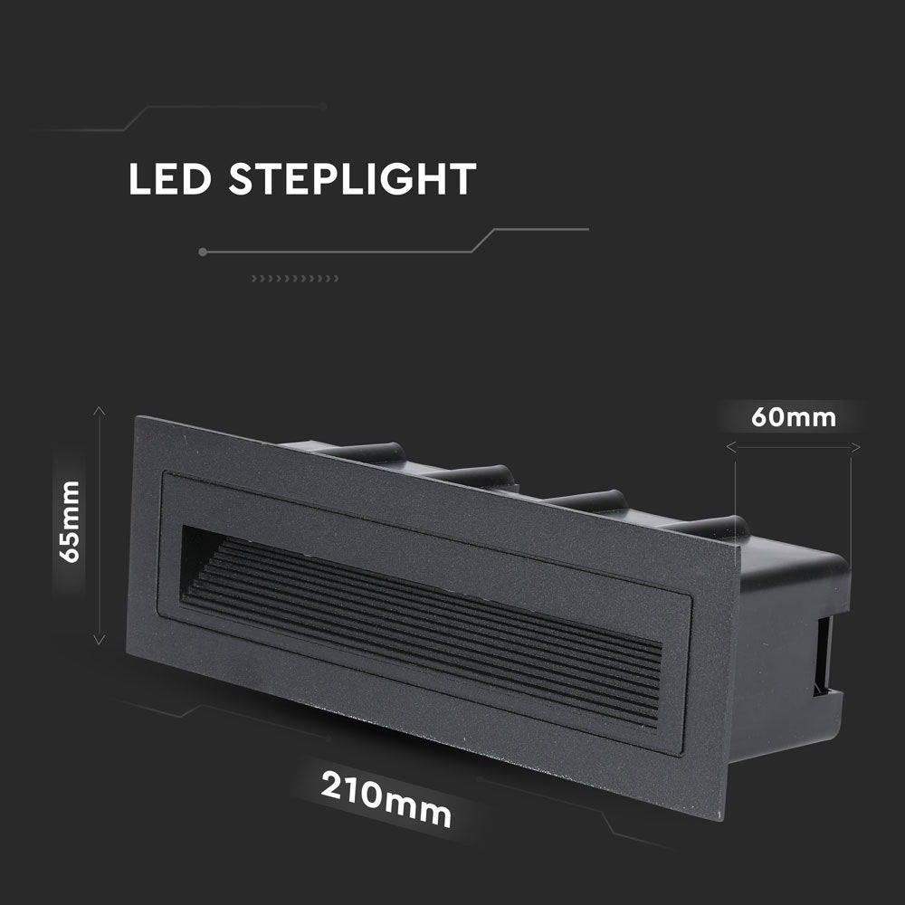 6W Oprawa Schodowa LED / Barwa:4000K / Obudowa: Czarna