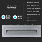 6W Oprawa Schodowa LED / Barwa:4000K / Obudowa: Szara