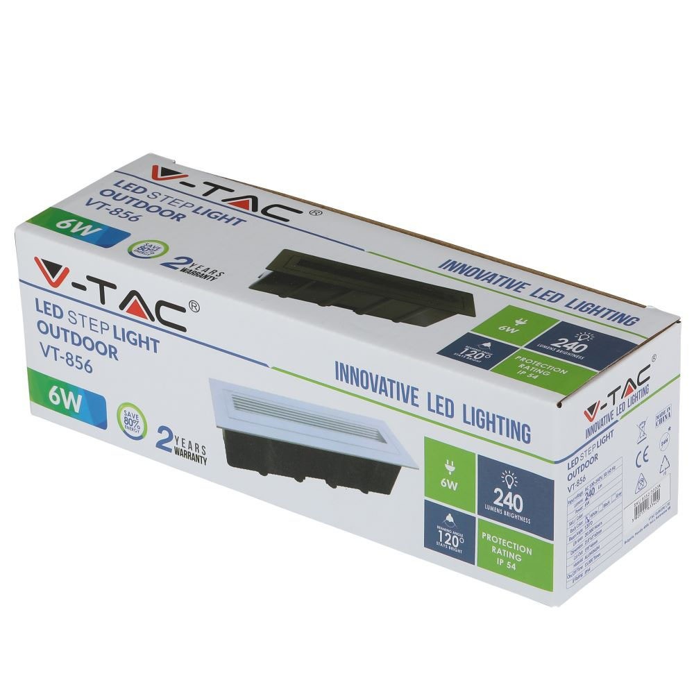 6W Oprawa Schodowa LED / Barwa:3000K / Obudowa: Biała