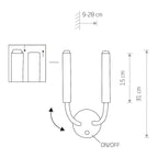 Nowodvorski Kinkiet regulowany z włącznikiem STALACTITE 2x10W only LED 50/60Hz - Stal lakierowana - Biały 8354
