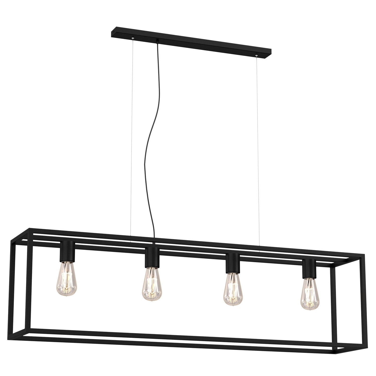 ceiling rectangular Frame black 4xE27