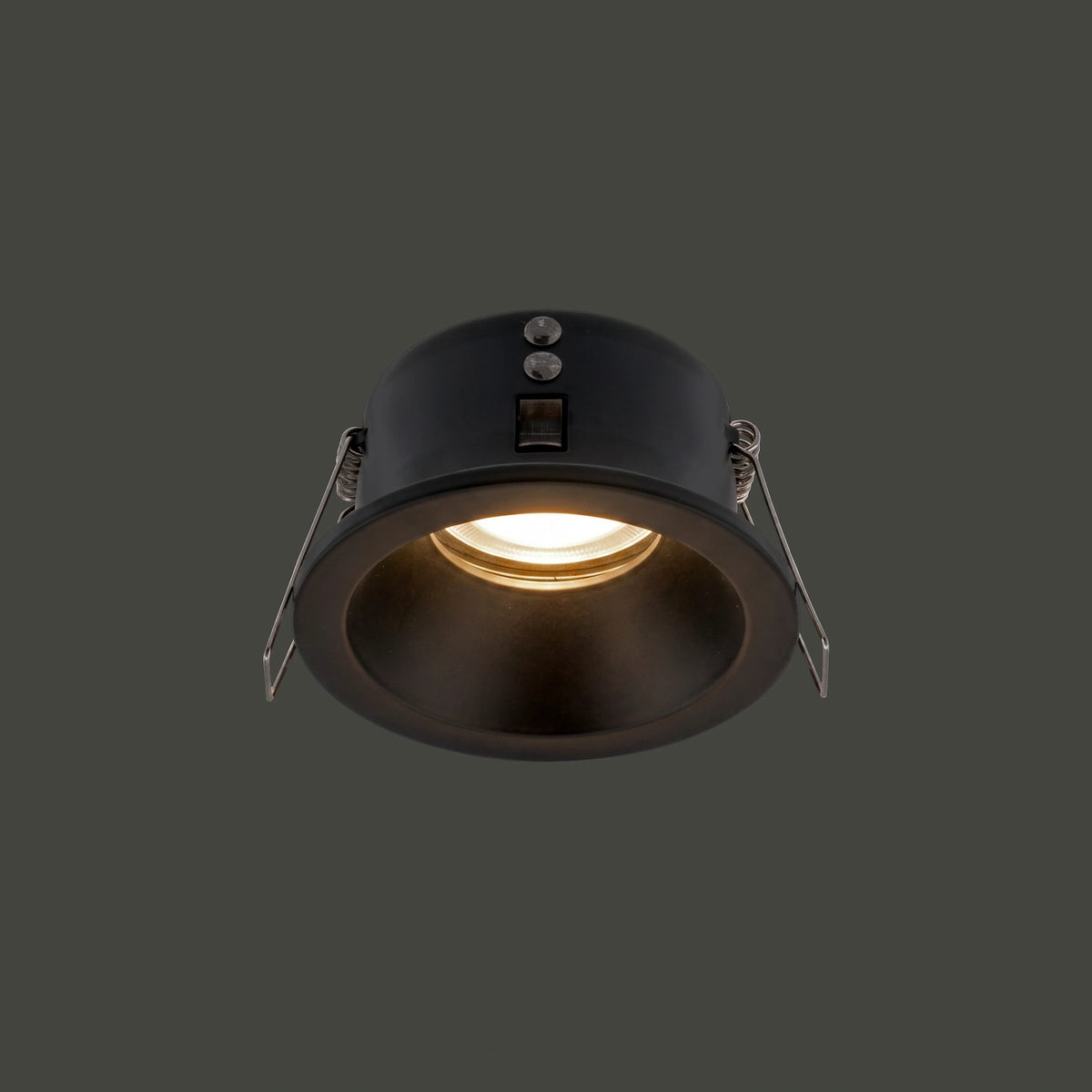 Nowodvorski Lampa downlights podtynkowa CHARLIE 15W only LED 50/60Hz - Aluminium lakierowane - Czarny 8367 - lampa włączona