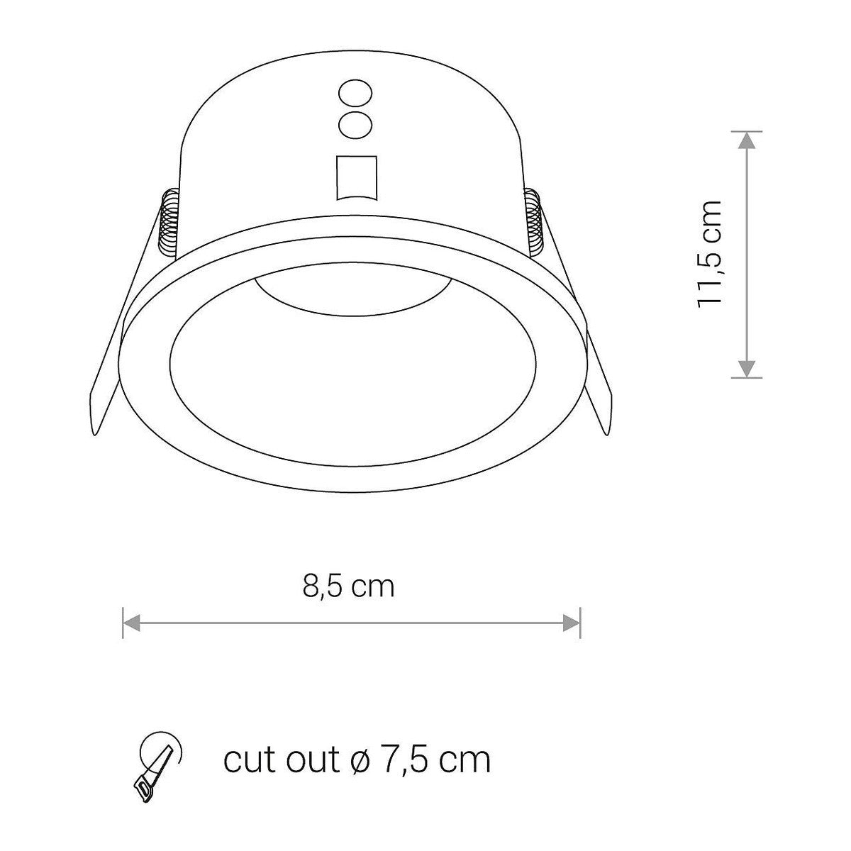Nowodvorski Lampa downlights podtynkowa CHARLIE 15W only LED 50/60Hz - Aluminium lakierowane - Czarny 8367