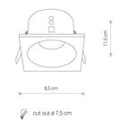 Nowodvorski Lampa downlights podtynkowa DELTA 15W only LED 50/60Hz - Aluminium lakierowane - Czarny 8370