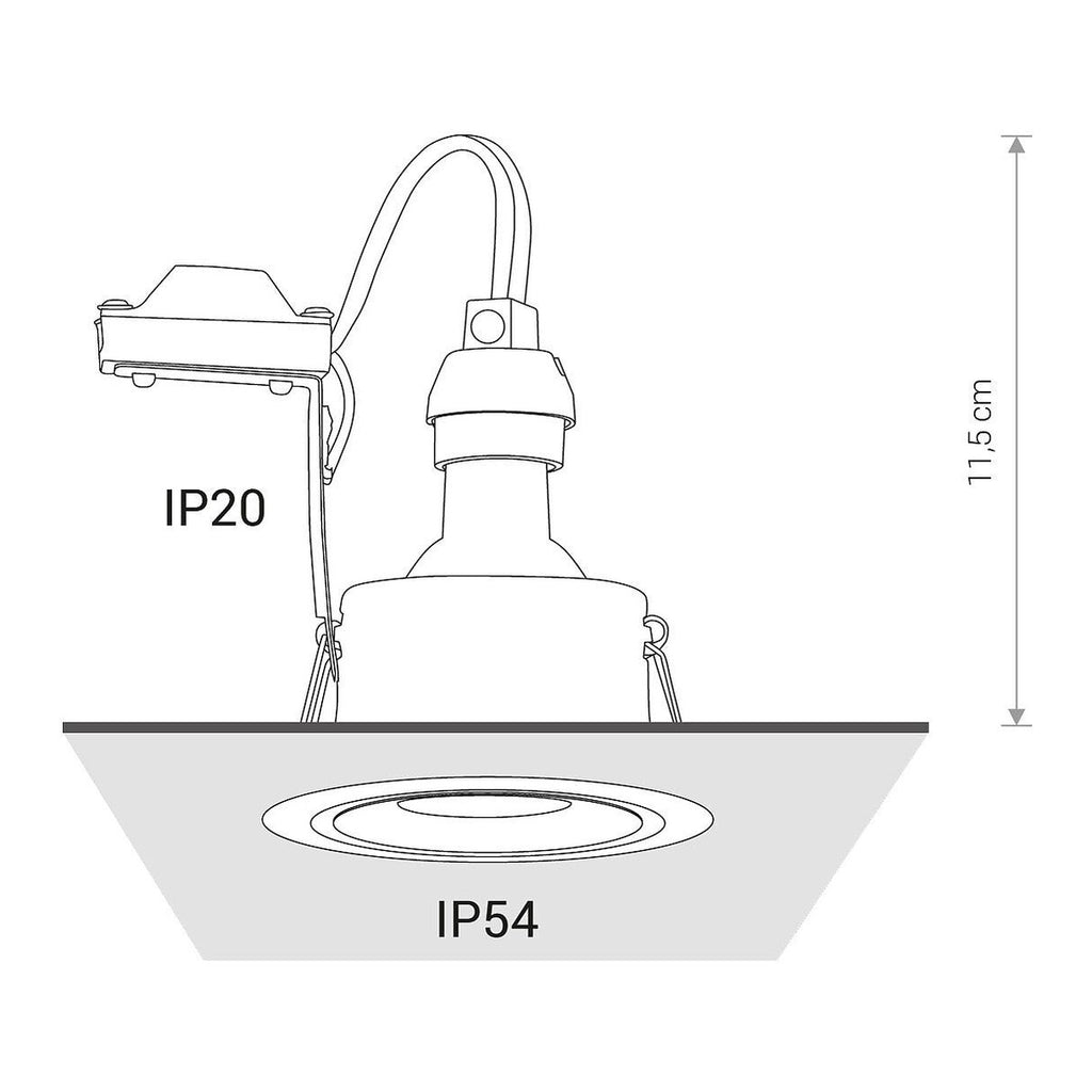 Nowodvorski Lampa downlights podtynkowa FOXTROT 15W only LED 50/60Hz - Aluminium lakierowane - Czarny 8374