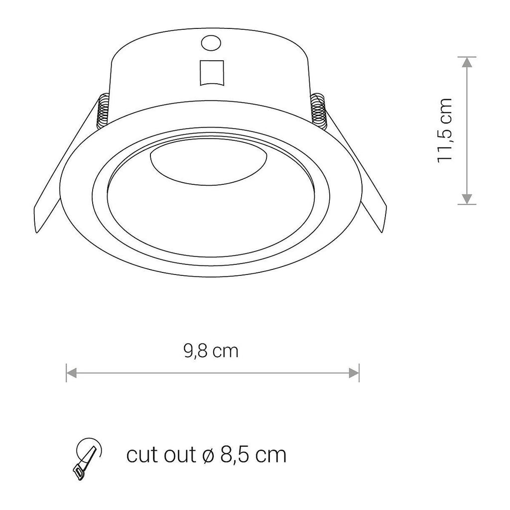 Nowodvorski Lampa downlights podtynkowa FOXTROT 15W only LED 50/60Hz - Aluminium lakierowane - Czarny 8374