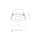 Nowodvorski Lampa downlights podtynkowa GOLF 15W only LED 50/60Hz - Aluminium lakierowane - Czarny 8376