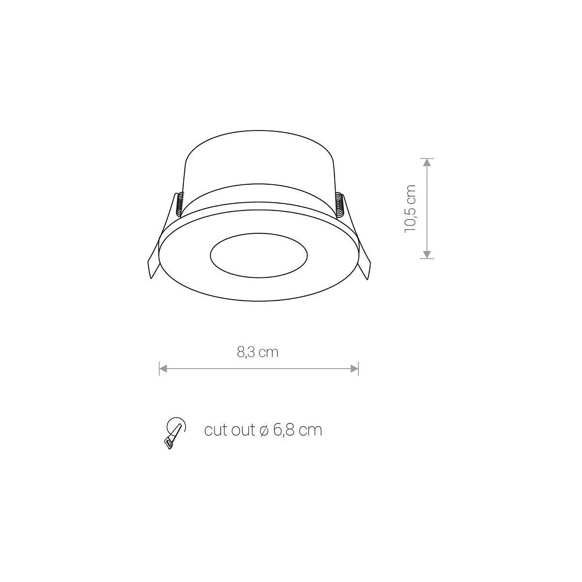 Nowodvorski Lampa downlights podtynkowa GOLF 15W only LED 50/60Hz - Aluminium lakierowane - Czarny 8376