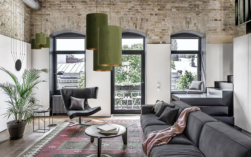 Nowodvorski Klosz / Oprawa CAMELEON BARREL L - Aksamit - Zielono-złoty 8417