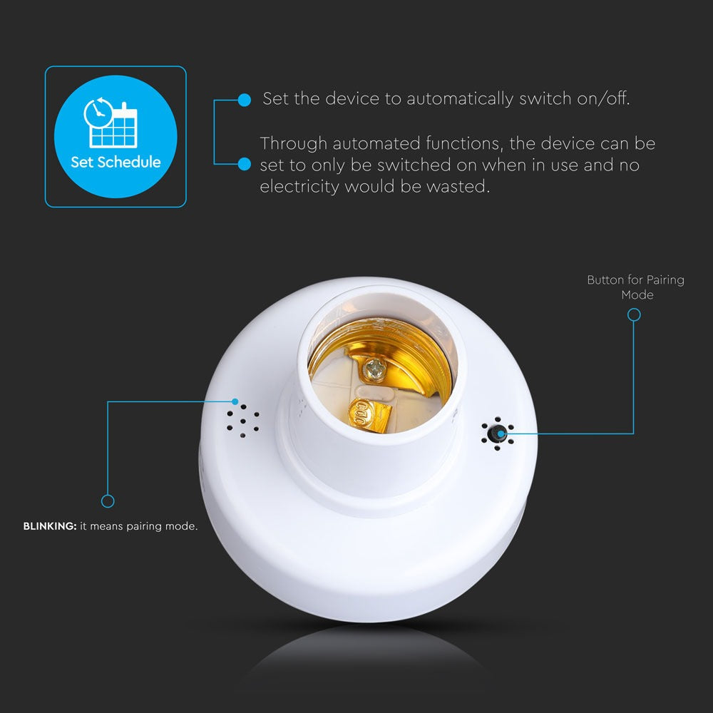 Gniazdo E27 WIFI / Kompatybilne z Amazon Alexa i Google Home