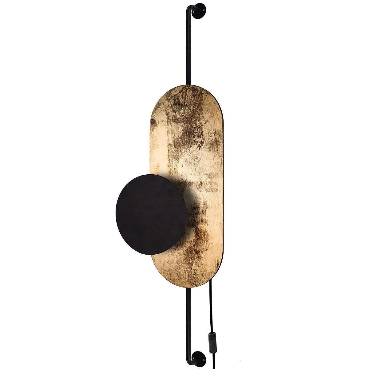 Nowodvorski Kinkiet z włącznikiem WHEEL LUX 10W only LED 50/60Hz - Sklejka - Złoty II 8430