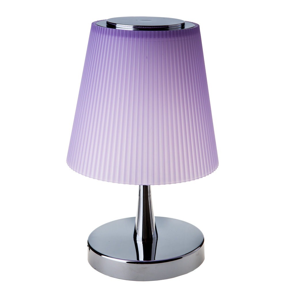 5W Lampa Biurkowa LED / Barwa: 4000K / Obudowa: Chromowa + Fioletowy Klosz