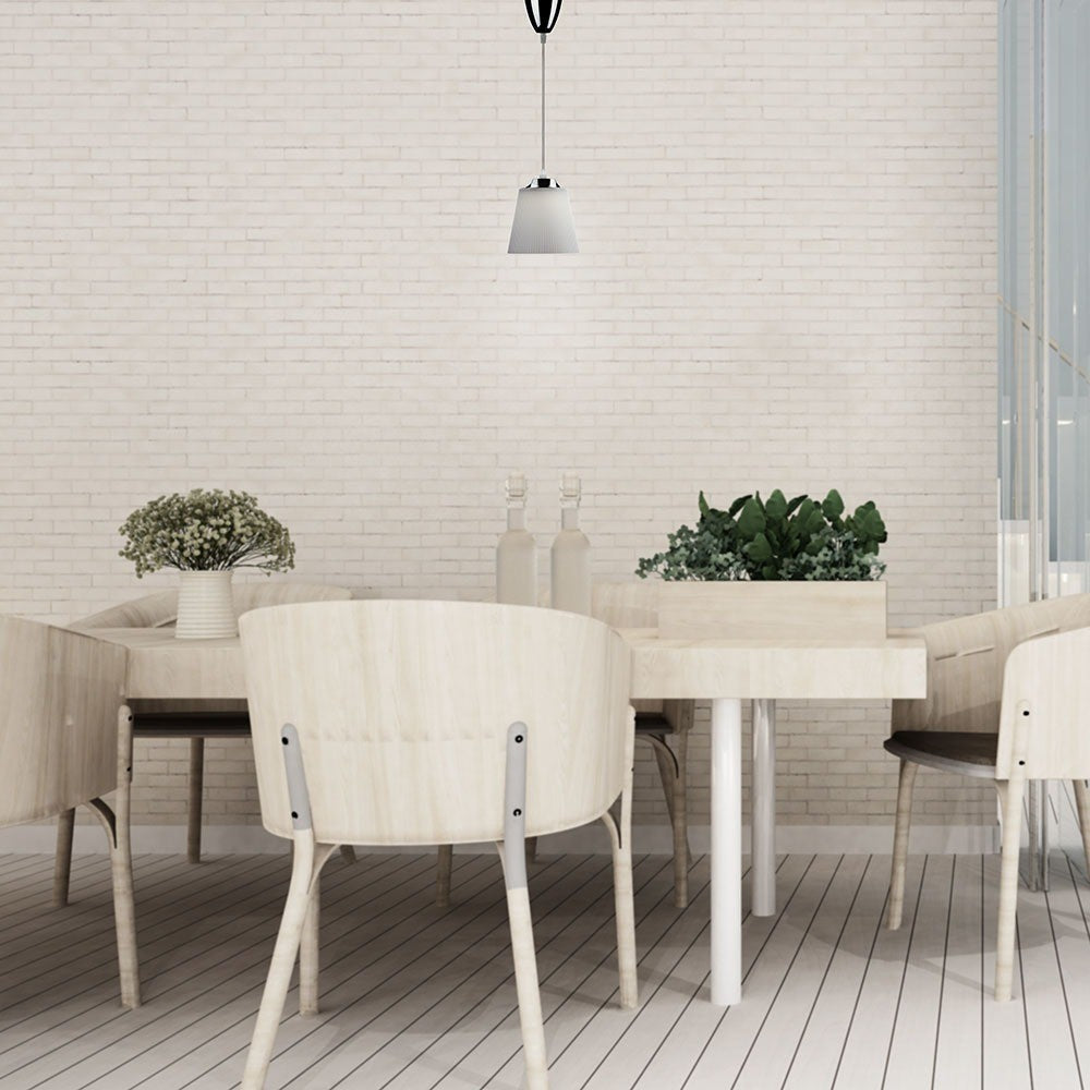 7W Lampa wisząca / Barwa:4000K / Klosz: Biały / Chrom