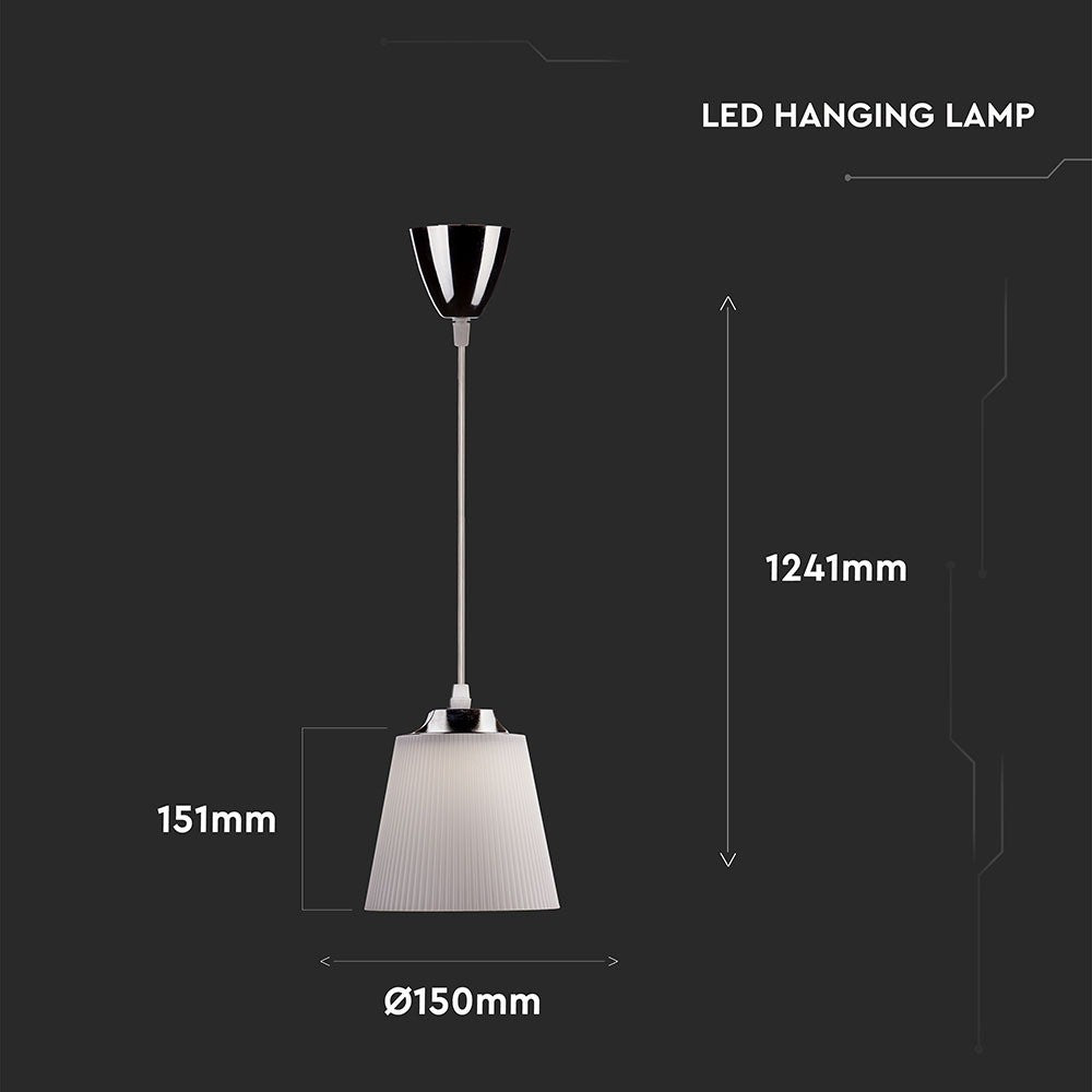 7W Lampa wisząca / Barwa:4000K / Klosz: Biały / Chrom
