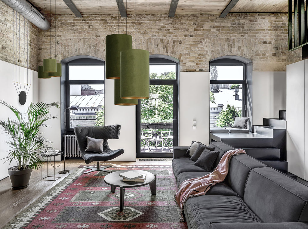 Nowodvorski Klosz / Oprawa CAMELEON BARREL WIDE S - Aksamit - Zielono-złoty