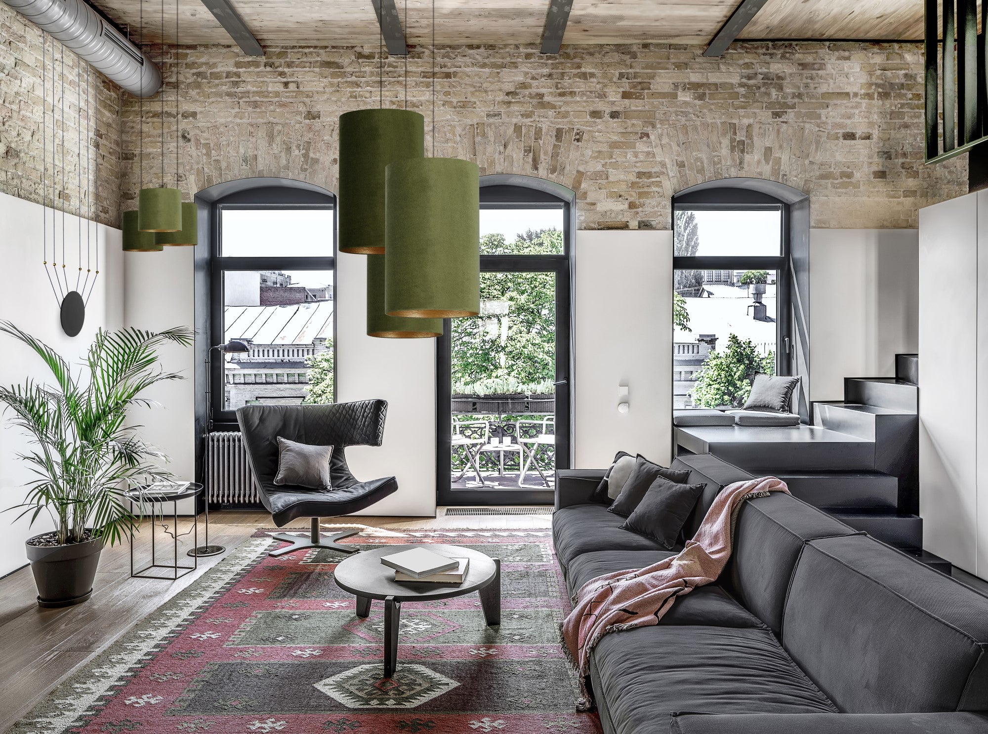 Nowodvorski Klosz / Oprawa CAMELEON BARREL WIDE S - Aksamit - Zielono-złoty