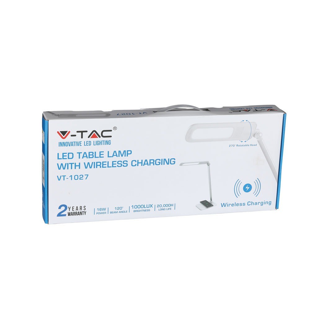 7W Lampka biurkowa LED z ładowarką indukcyjną / Barwa:3w1 / Obudowa: Biały