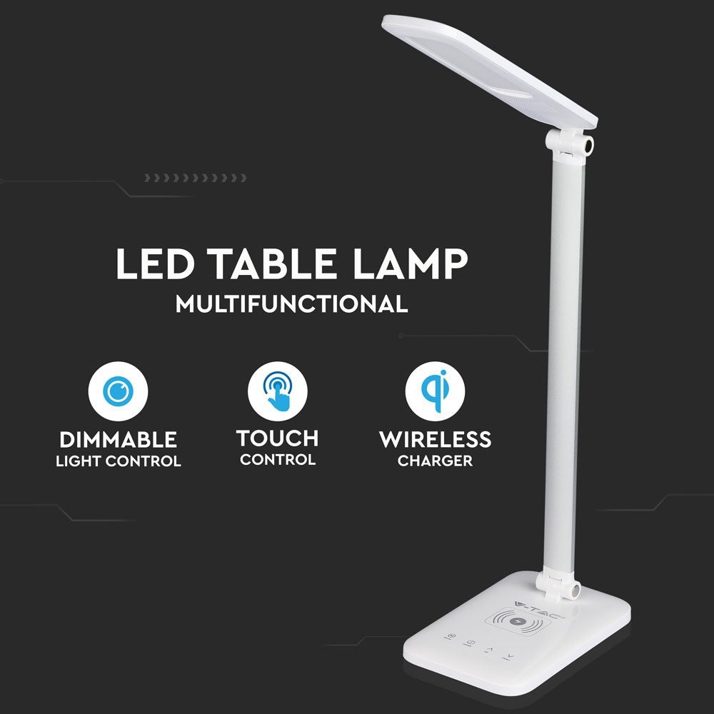 7W Lampka biurkowa LED z ładowarką indukcyjną / Barwa:3w1 / Obudowa: Biały