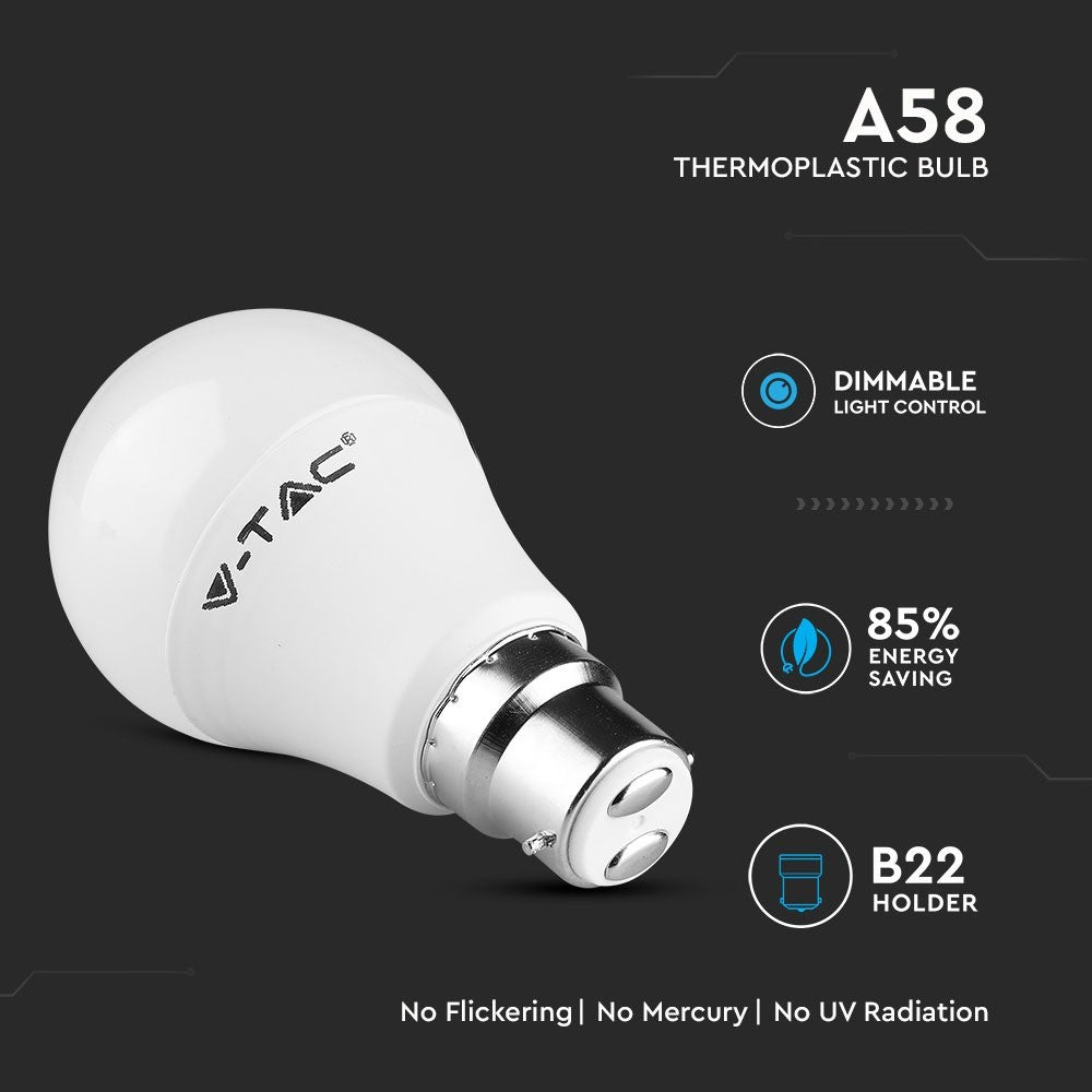 9W A60 Żarówka LED / Chip SAMSUNG / Barwa:3000K / Ściemniana / Trzonek:B22