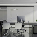 80W Lampa podłogowa LED/ Ściemnianie dotykiem / Barwa:4000K / Obudowa: Srebrna