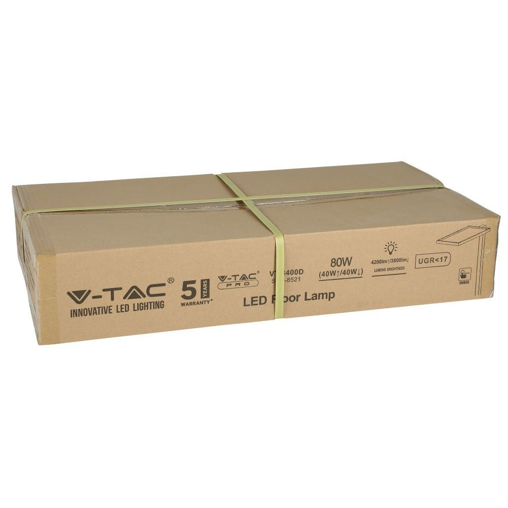 80W Lampa podłogowa LED/ Ściemnianie dotykiem / Barwa:4000K / Obudowa: Srebrna