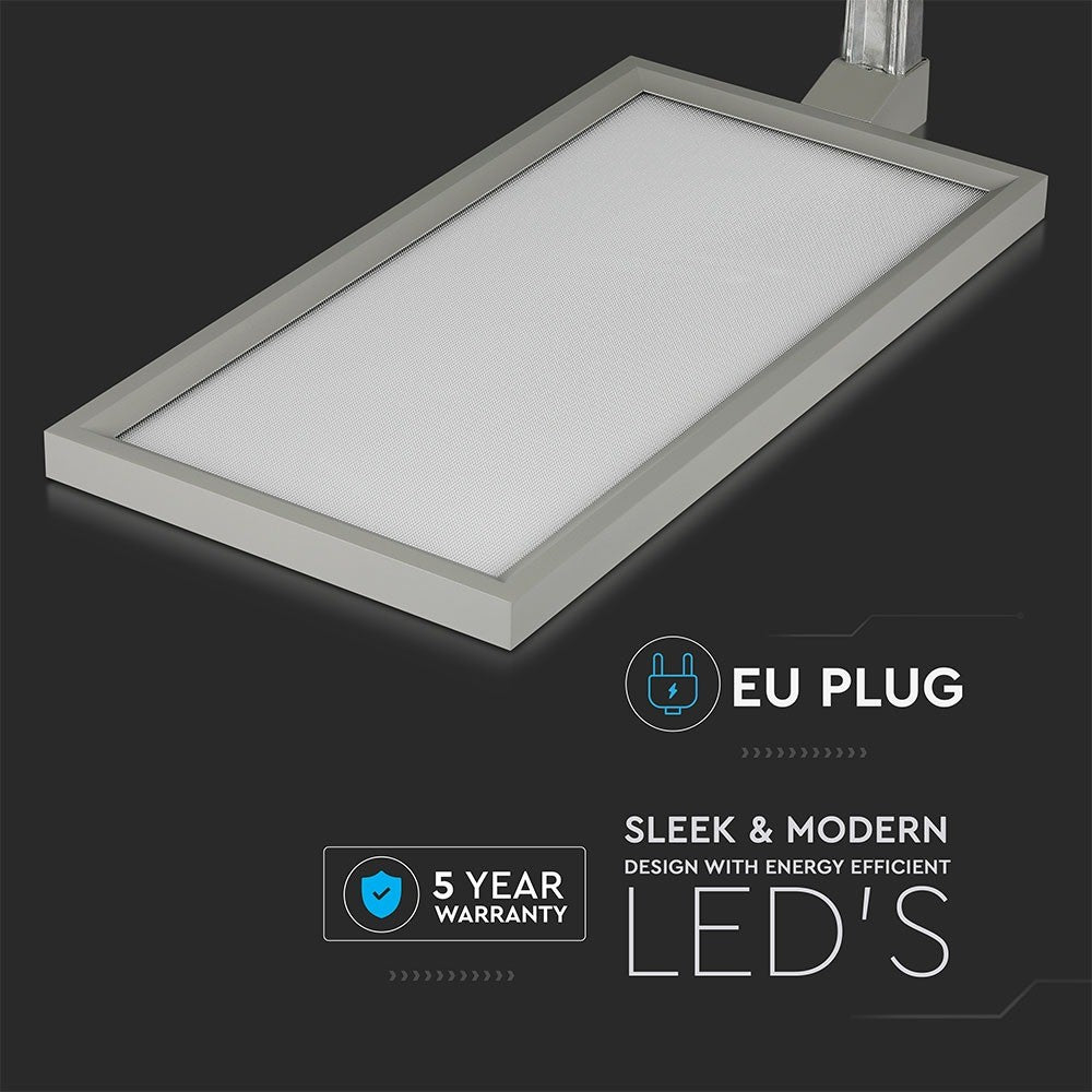80W Lampa podłogowa LED/ Ściemnianie dotykiem / Barwa:4000K / Obudowa: Srebrna