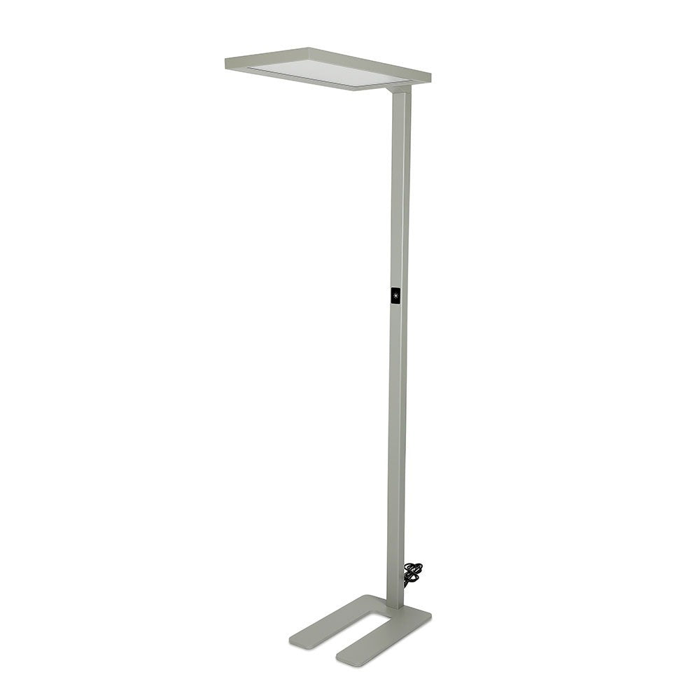 80W Lampa podłogowa LED/ Ściemnianie dotykiem / Barwa:4000K / Obudowa: Srebrna