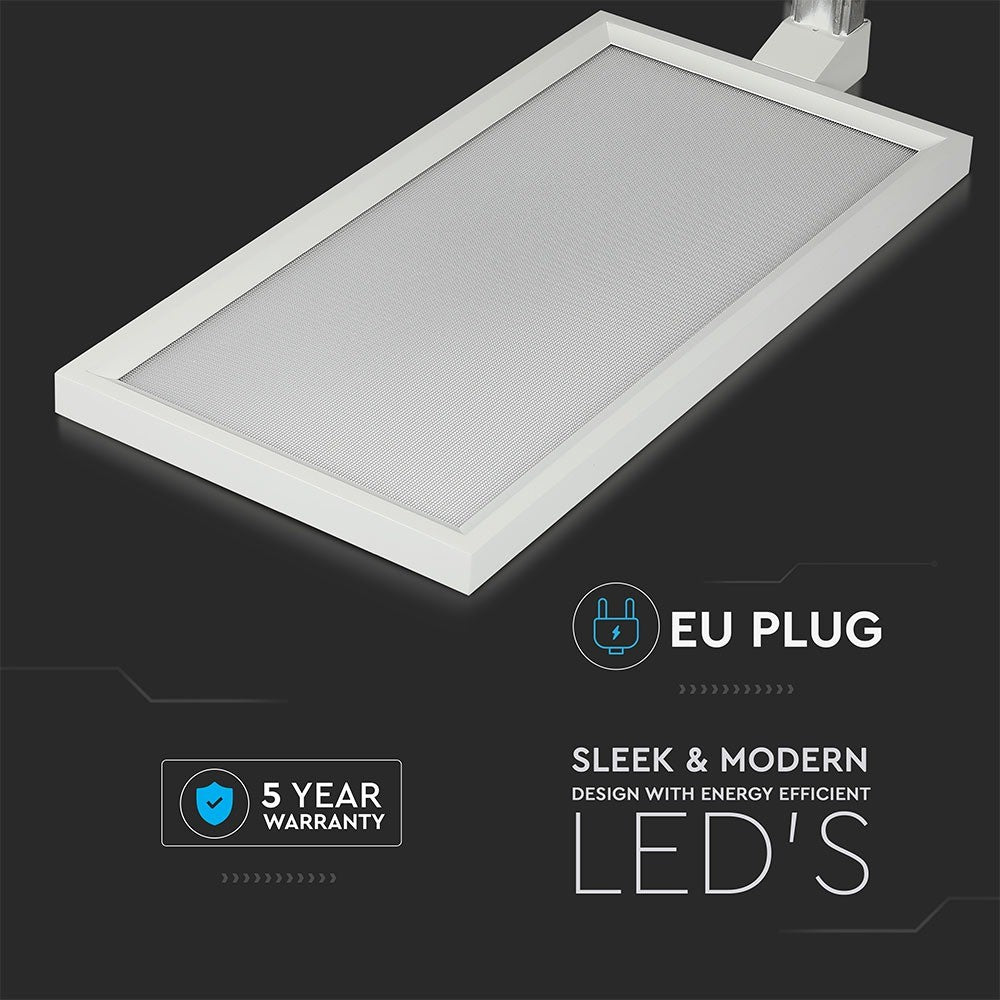 80W Lampa podłogowa LED/ Ściemnianie dotykiem / Barwa:4000K / Obudowa: Biała