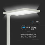 80W Lampa podłogowa LED/ Ściemnianie dotykiem / Barwa:4000K / Obudowa: Biała