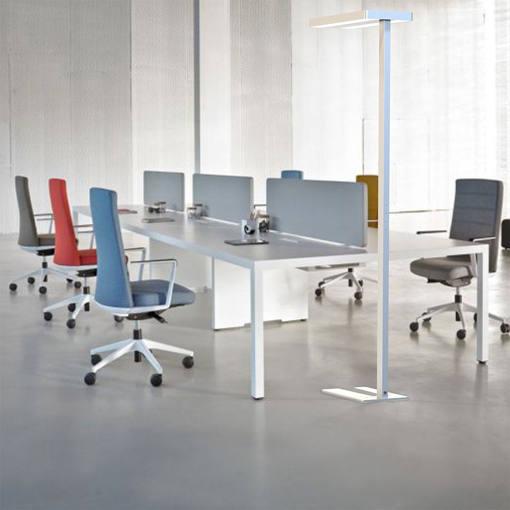 80W Lampa podłogowa LED/ Ściemnianie pokrętłem / Barwa:4000K / Obudowa: Srebrna