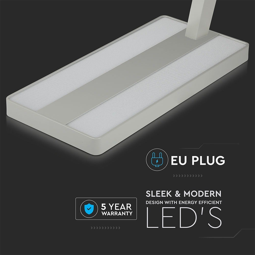 80W Lampa podłogowa LED/ Ściemnianie pokrętłem / Barwa:4000K / Obudowa: Srebrna